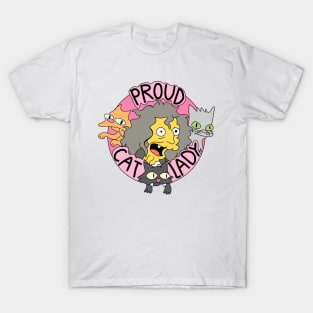 Proud Cat Lady Cartoon T-Shirt